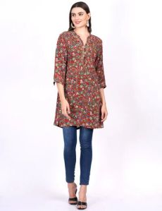 Cotton Silk Kalamkari Printed Kurti