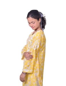 Yellow Mal Cotton Chikankari Kurta