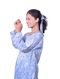 Blue Mal Cotton Chikankari Kurta