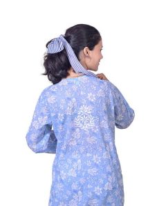 Blue Mal Cotton Chikankari Kurta