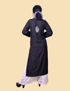 Black Modal Cotton Chikankari Kurta