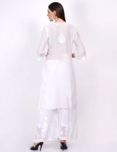 White Muslin Chikankari Kurti