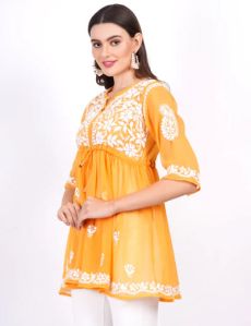 Mustard Color Georgette Peplum Top