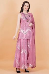 Pink Georgette Sharara Suit