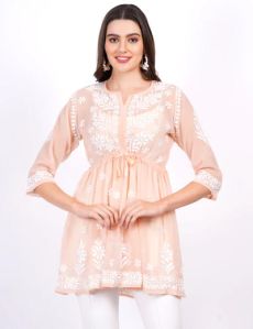 Skin Color Georgette Peplum Top