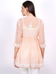 Skin Color Georgette Peplum Top