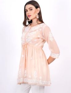 Skin Color Georgette Peplum Top