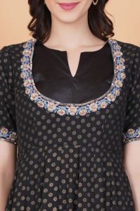 Black Full Length Kalidar Dress