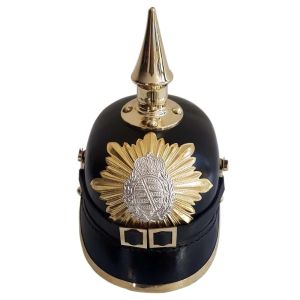 Brass Collectible German Leather Helmet