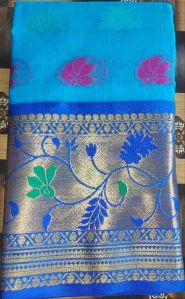 Ladies Blue Python Silk Saree
