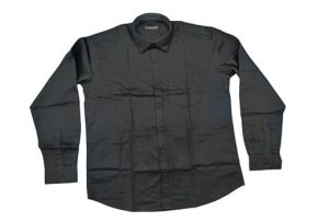 Madrid Twill Black Mens Full Sleeve Plain Shirt