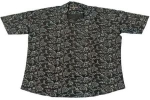 Mens Black Printed Casual Viscose Shirt