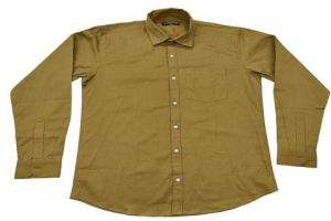 Mens Full Sleeves Khaki Shirt