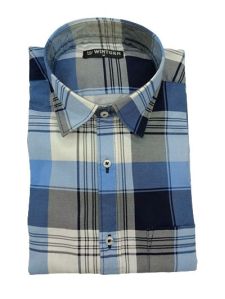 Mens Twill Cotton Big Check Shirt