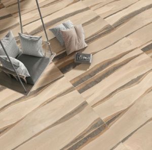 Carom Brown Wood Finish Floor Tiles