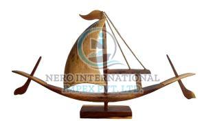 Bengal Art Wooden Boat Showpiece