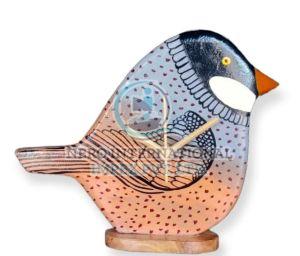 Bengal Art Wooden Pigeon Shape Clock