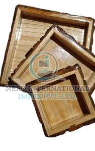Wooden Square Tray Set