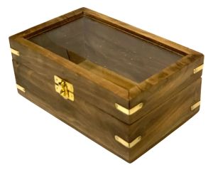 Small Wooden Glass Jewellery Box