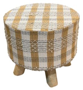 Wooden Ottoman Stool with Padded Seat