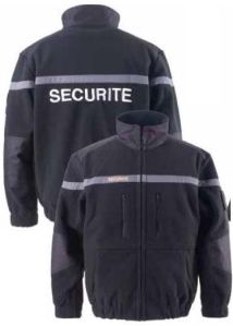 Mens Black Security Polar Fleece Jacket