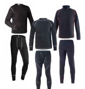 Mens Black Thermal Top and Lower Set