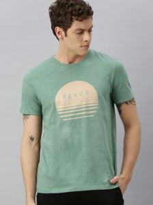 Mens Green Half Sleeve T-Shirt