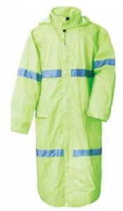 Neon Safety Rain Coat with PVC Coating