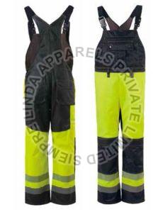 Mens Black and Neon Working  Bib Pant