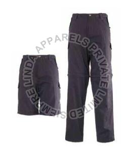 Mens Removable Legs Black Working Trouser