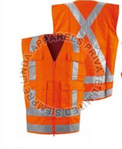 Orange Safety Vest With High Reflective Tape Strip