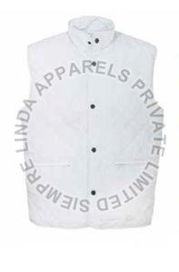 White Polyester Peach Fabric Body Warmer Vest