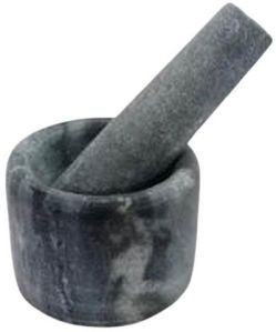 3x3 Inch Grey Marble Mortar & Pestle