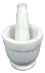 4x4 Inch White Marble Mortar & Pestle