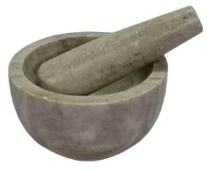 5x2.5 Inch Beige Marble Mortar & Pestle