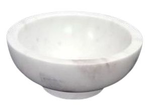 7x3.5 Inch White Marble Bowl