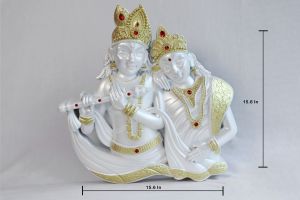 radha krishna Wall Frame White