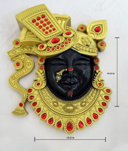 Plastic Shreenathji Wall Frame Golden