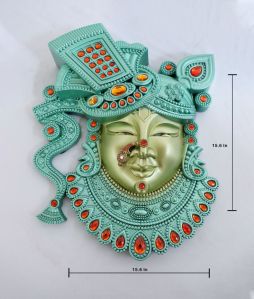 Plastic Shreenathji Wall Frame aqua