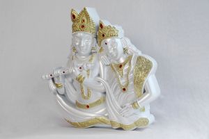 radha krishna Wall Frame White