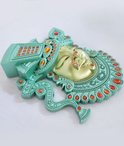 Plastic Shreenathji Wall Frame aqua