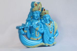 radha krishna Wall Frame blue