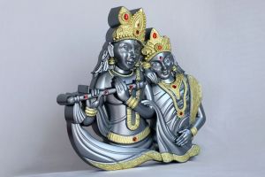 radha krishna Wall Frame grey
