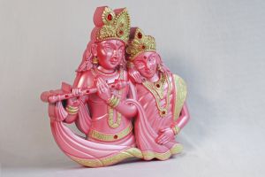 radha krishna Wall Frame pink