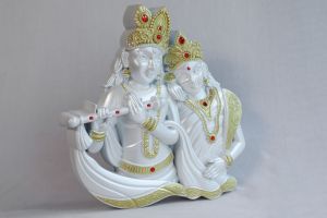 radha krishna Wall Frame White