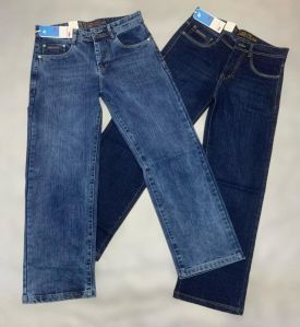 Blue straight fit jeans