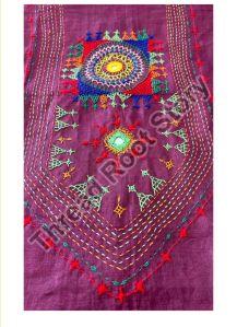 Khadi Cotton Purple Kurti Fabric