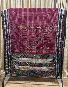 Mercerized Silk Cotton Ilkal Lambani Embroidery Saree