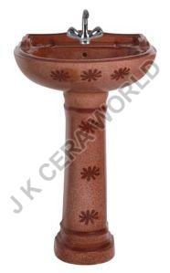 Rustic Pedestal Wash Basin Set