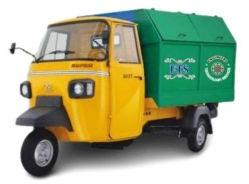 Battery Operated E Rickshaw Garbage Tipper